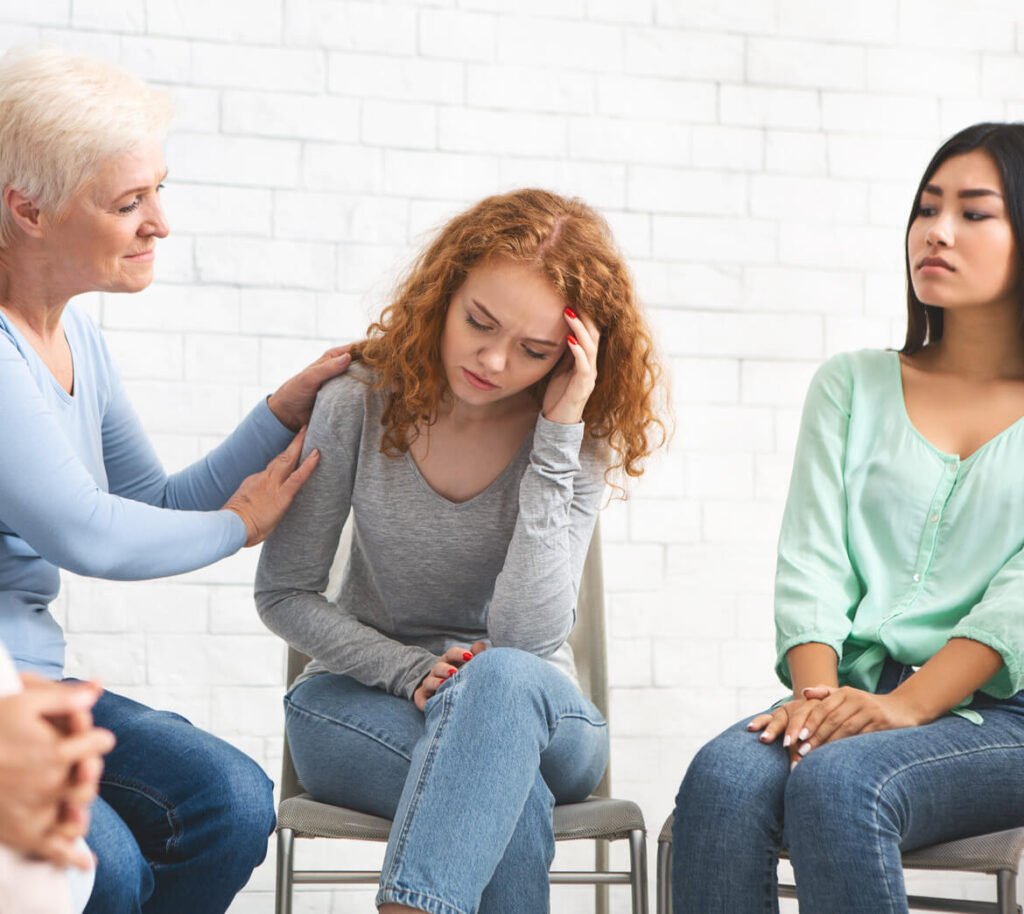 A peer support group session